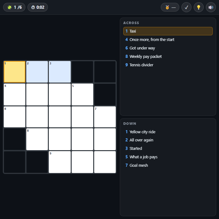 Mini Crossword