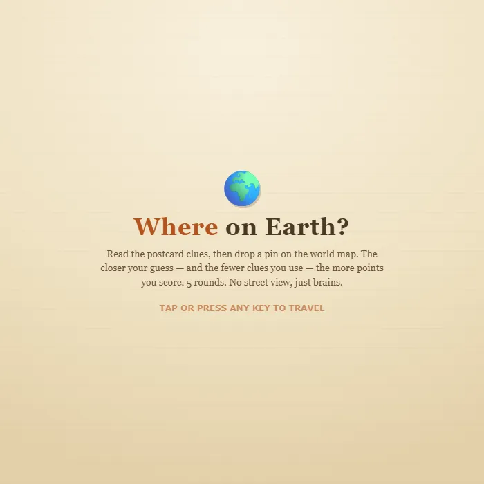 Where on Earth?